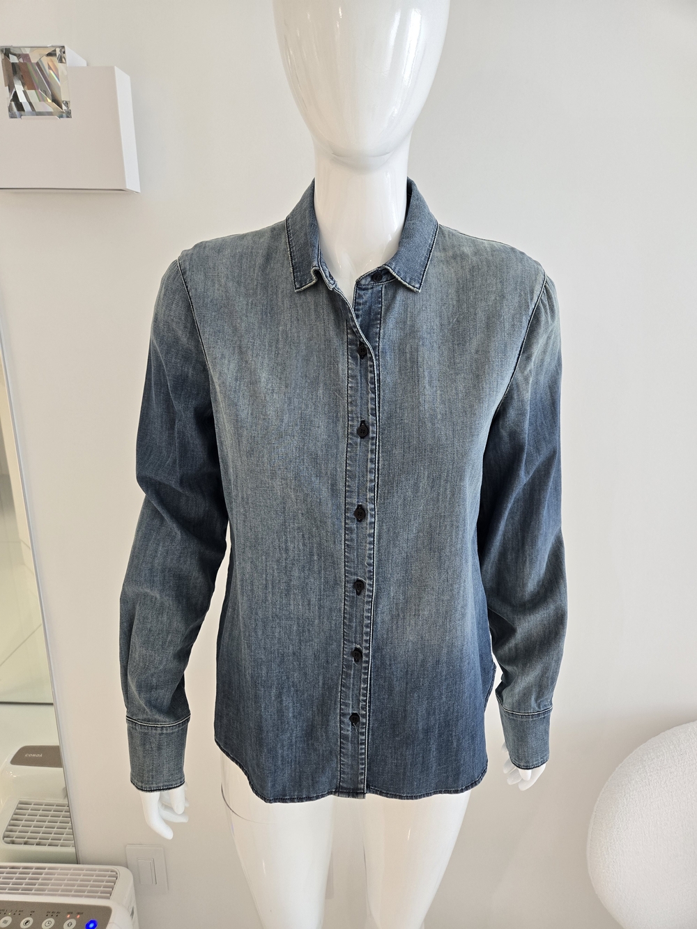 J Brand Denim Button-Down Shirt in Faded Blue